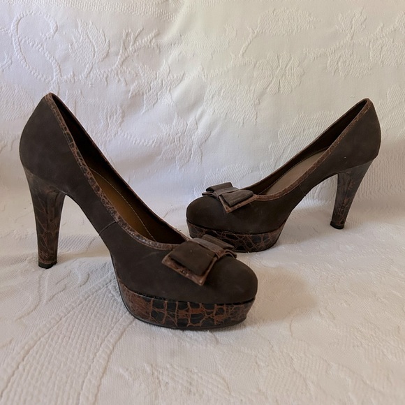 Anthropologie Shoes - NWOT: Schuler & Sons Philadelphia - Anthropologie Brown Suede Pumps with Animal